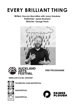 every brilliant thing - Auckland Arts Festival
