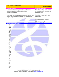 Grade 4 Orff Canon on Recorder Lesson 2 Feb 12