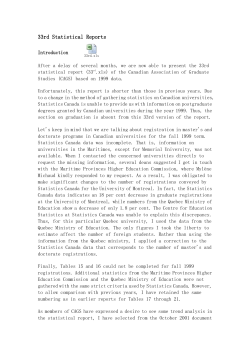 33rd Statistical Reports - Canadian Association for Graduate Studies