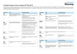 Permitted Changes of Use in England (22nd May 2017) A1 A2 A3