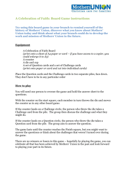 A Celebration of Faith: Board Game instructions