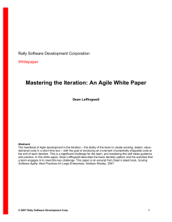 Mastering the Iteration: An Agile White Paper