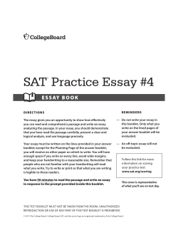 SAT 2015 Practice Test #4 Essay
