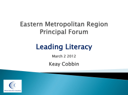 Eastern Metropolitan Region Principal Forum