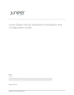 Junos Space Virtual Appliance Installation and