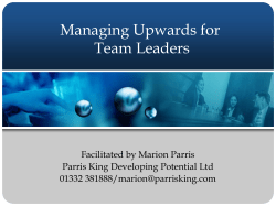 Managing Upwards - Parris King Developing Potential Ltd