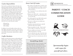 parent / coach communication guide