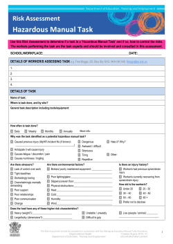 Hazardous Manual Task Risk Assessement Template