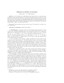 TERRAIN GUARDING IS NP-HARD&lowast; 1. Introduction. An