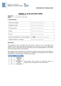 annex 3: evaluation form