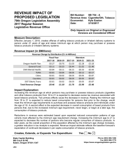 revenue impact of proposed legislation