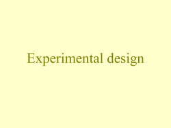 Experimental design