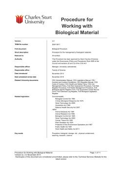 Biological Material Procedure