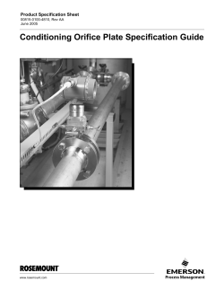 Specification Sheet: Conditioning Orifice Plate Specification Guide