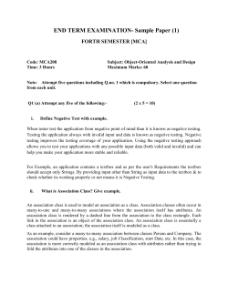 Object-Oriented Analysis and Design - Sample Paper - I