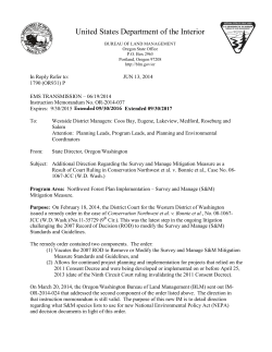Additional Direction Regarding the Survey and Manage Mitigation Measure as a Result of Court Ruling in Conservation Northwest et al. v. Bonnie et al., Case No. 08-1067-JCC (W.D. Wash.)