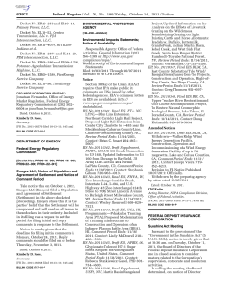 Notification of Final EIS