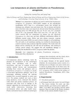 Low temperature air plasma sterilization on Pseudomonas aeruginosa