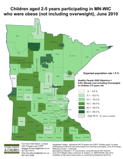 Children aged 2-5 years participating in MN WIC who were obese (not including overweight), June 2010 (PDF)