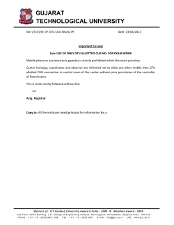 Use of Only GTU allotted CUG No. for Exam Work
