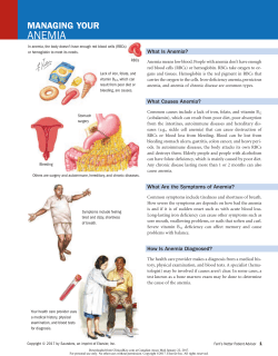anemia - KW Urgent Care Clinics