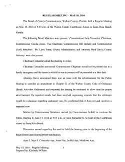 The Board of County Commissioners, Walton County, Florida, held a