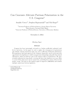 Can Caucuses Alleviate Partisan Polarization in the U.S. Congress?