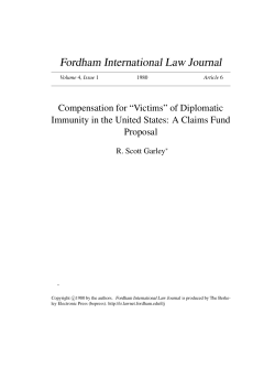 Compensation for "Victims" of Diplomatic Immunity in the