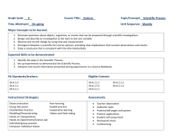 Grade level: 4 Course Title: Science Topic/Concept: Scientific
