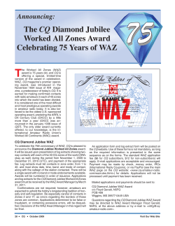 CQ Diamond Jubilee WAZ Award
