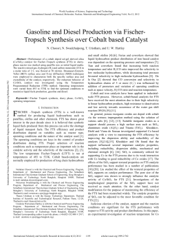 Gasoline and Diesel Production via Fischer