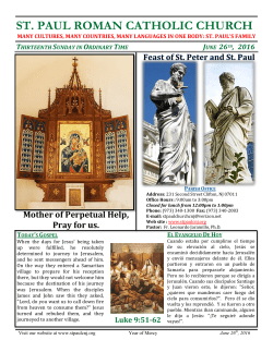 June 26, 2016 - St. Paul RC Church
