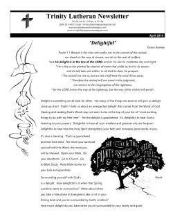 April 2016 Newsletter - Trinity Lutheran Church