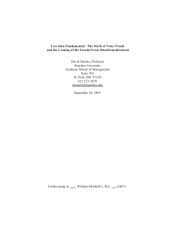Less than Fundamental: The Myth of Voter Fraud and the Coming of