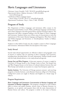 Slavic Languages and Literatures - College Catalog