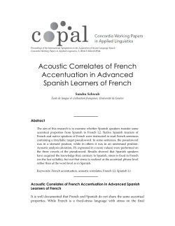 Acoustic Correlates of French Accentuation in Advanced Spanish