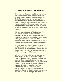 Sin: Missing the mark?