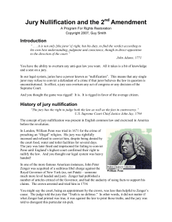 Jury Nullification and 2nd Amendment