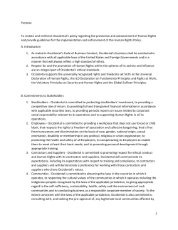 1 Purpose To restate and reinforce Occidental`s policy regarding the