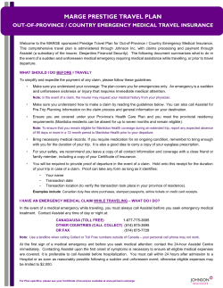 MARGE PRESTIGE TRAVEL PLAN