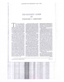 THE KENNEDY I KNEW BY THEODORE C. SORENSEN THE FIRST