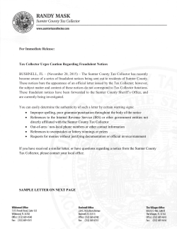 Fraudulent Tax Collector Letter Advisory
