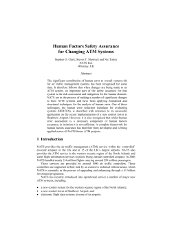 Human Factors Safety Assurance for Changing ATM Systems