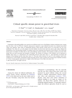 Critical specific stream power in gravel-bed rivers - ORBi