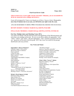 MMW 14 Chang Track Winter 2014 Final Exam Review Guide (This