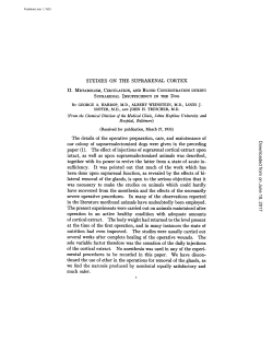 STUDIES ON THE SUPRARENAL CORTEX Hospital, Baltimore