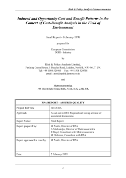 Induced and Opportunity Cost and Benefit Patterns in the Context of