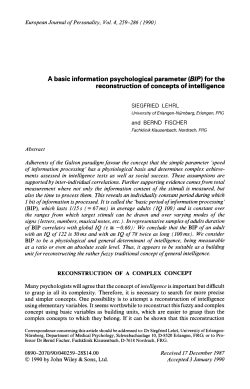 A basic information psychological parameter (BIP) for the