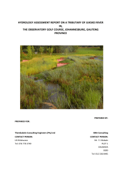 hydrology assessment report on a tributary of jukskei