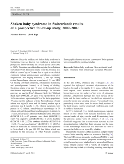 Shaken baby syndrome in Switzerland: results of a